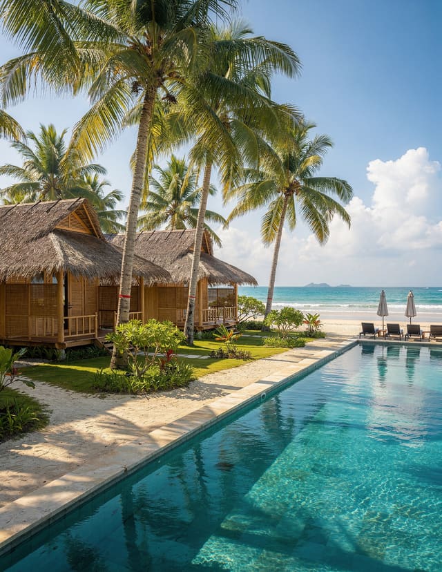 Resort pool at midday