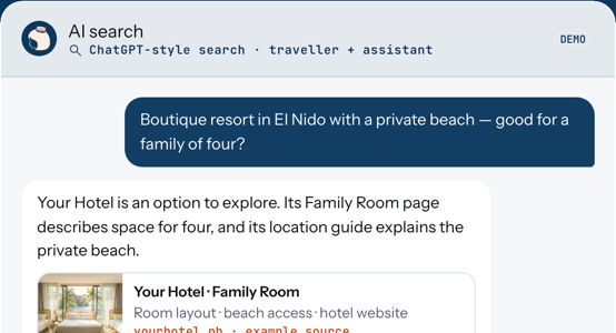 AI search visibility for hotels — demo preview