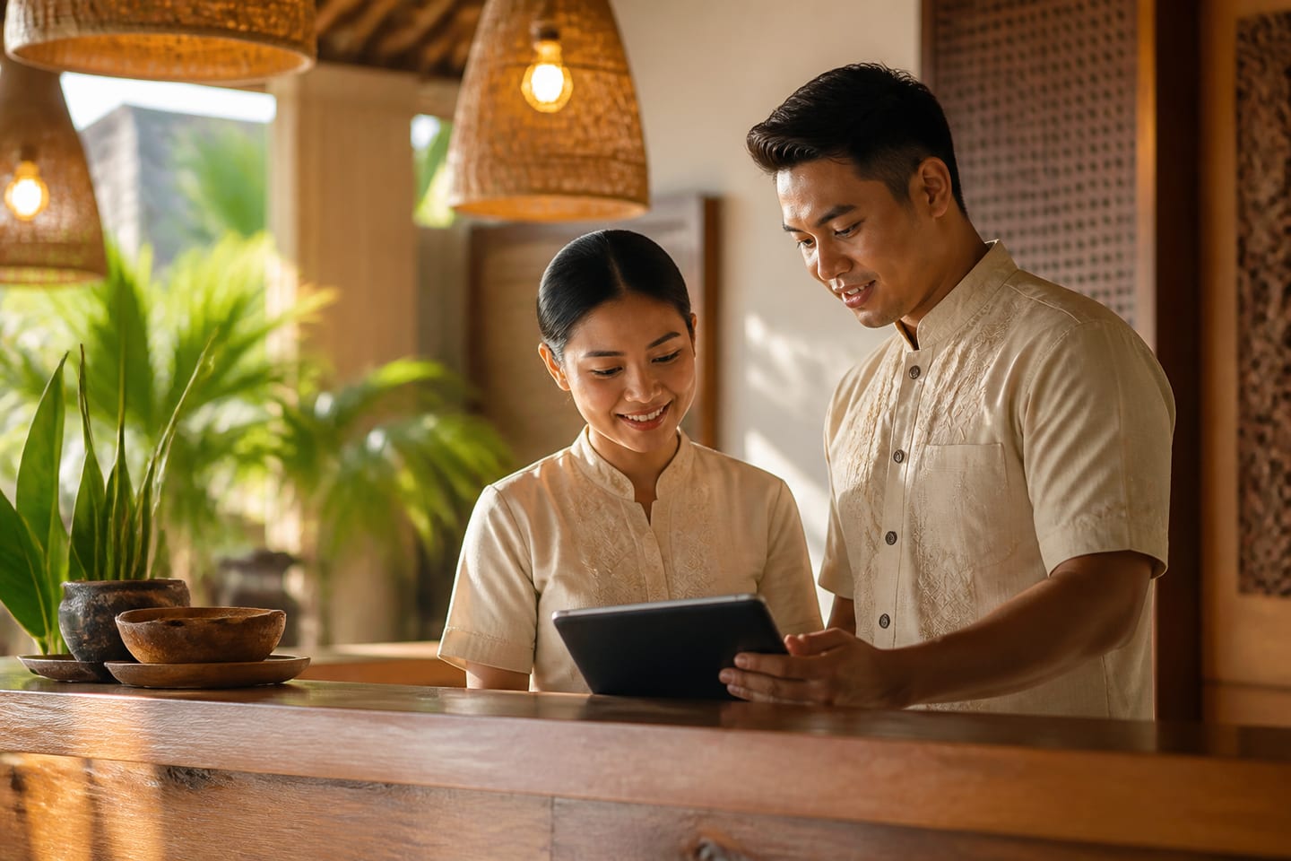 Illustrative hospitality scene for ai for hotels