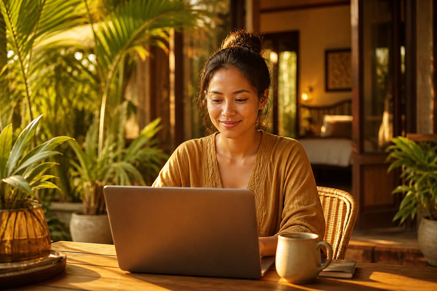 Illustrative hospitality scene for your hotel website